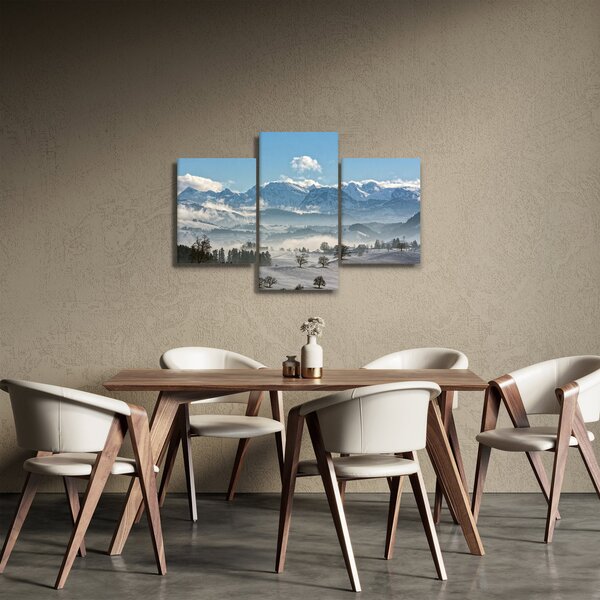 Tablou cu munții înzăpeziți (90x60 cm)