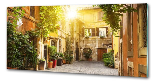Panou sticlă decorativa bucătărie străzile italiene