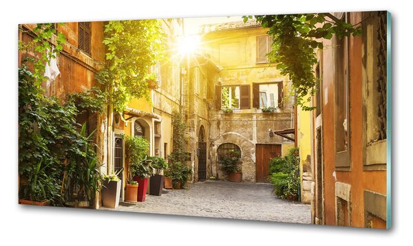 Panou sticlă decorativa bucătărie străzile italiene