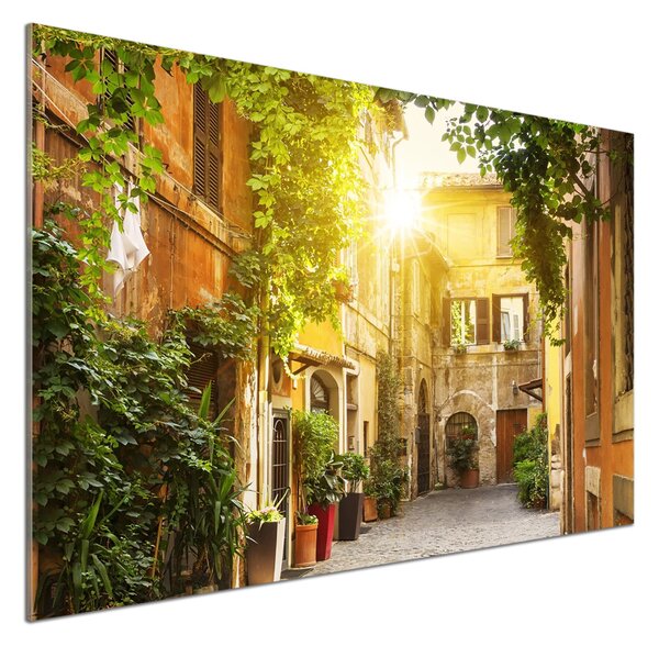 Panou sticlă decorativa bucătărie străzile italiene