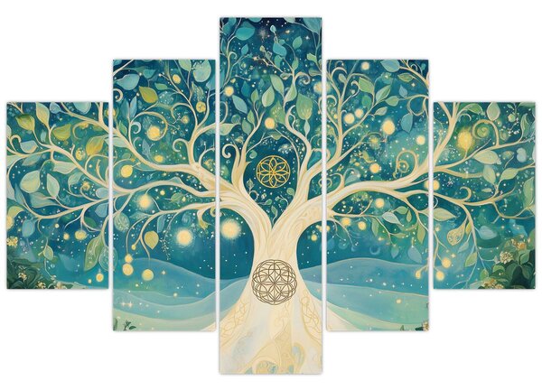 Tablou – Arbore magic cu spirale (150x105 cm)