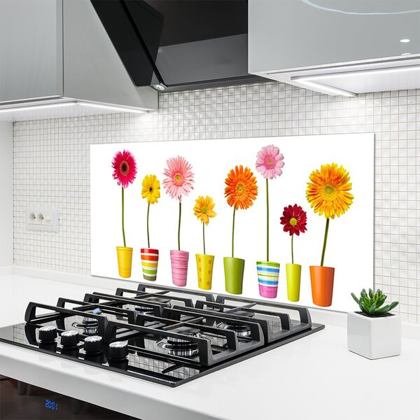 Panou sticla bucatarie Flori Floral Multi