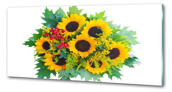 Sticlă printata bucătărie buchet de floarea-soarelui