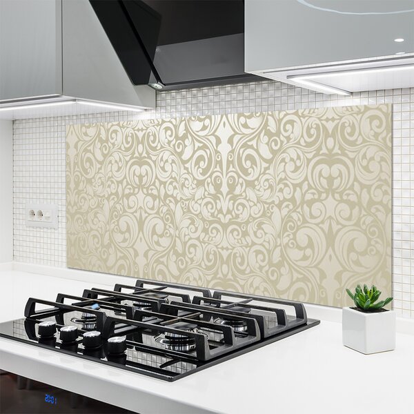 Panou sticla bucatarie Abstract Art White
