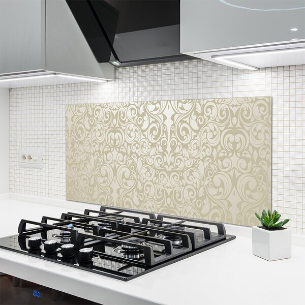 Panou sticla bucatarie Abstract Art White