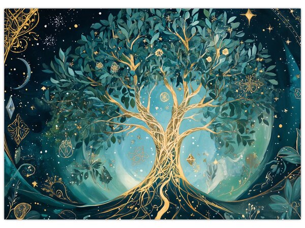 Tablou – Arborele vieții în univers (70x50 cm)