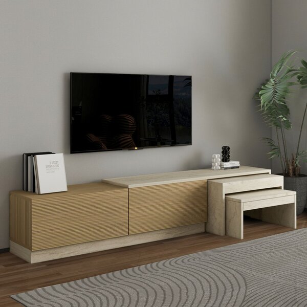 Nest - Travertine, Warm Oak