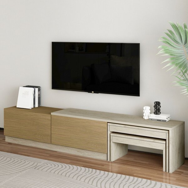 Nest - Travertine, Warm Oak