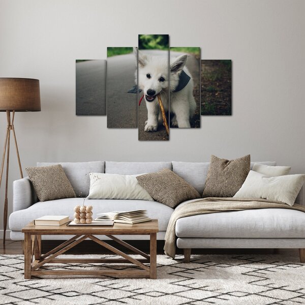 Tablou cu câinele alb (150x105 cm)