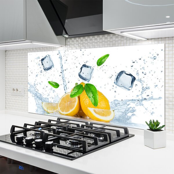 Panou sticla bucatarie Lime Ice Cubes Bucatarie Verde Alb