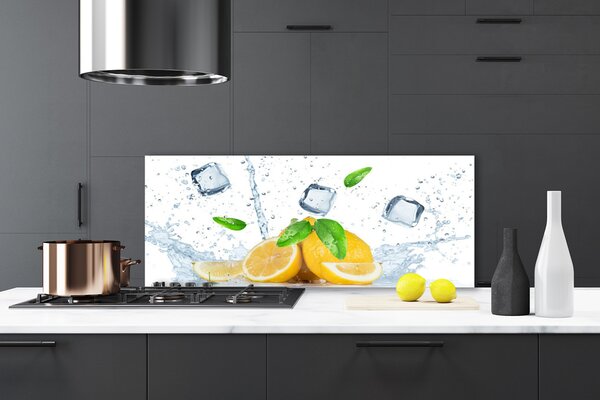 Panou sticla bucatarie Lime Ice Cubes Bucatarie Verde Alb