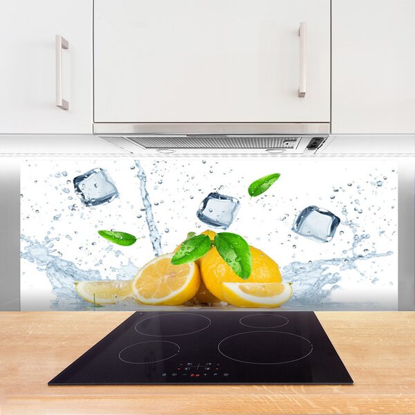 Panou sticla bucatarie Lime Ice Cubes Bucatarie Verde Alb
