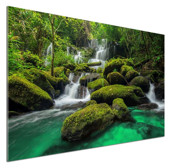 Panou perete bucătărie Cascada din pădure