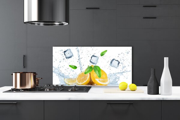 Panou sticla bucatarie Lime Ice Cubes Bucatarie Verde Alb