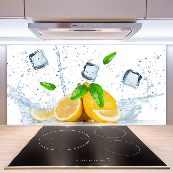 Panou sticla bucatarie Lime Ice Cubes Bucatarie Verde Alb