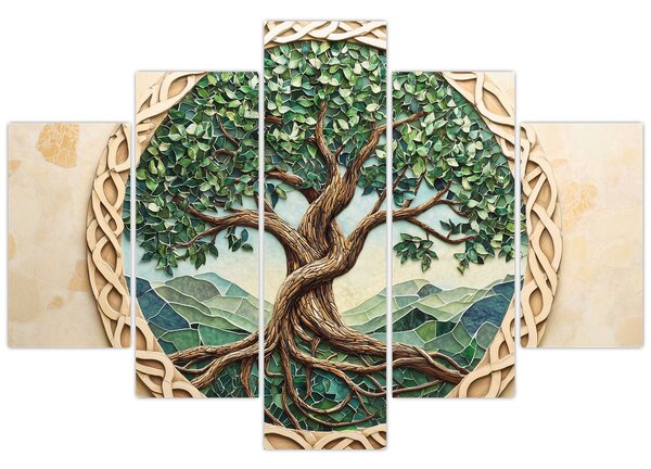 Tablou – Arborele vieții împletit (150x105 cm)