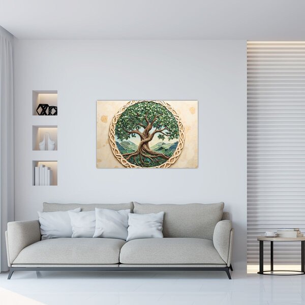 Tablou – Arborele vieții împletit (90x60 cm)