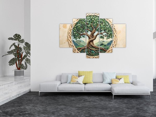 Tablou – Arborele vieții împletit (150x105 cm)