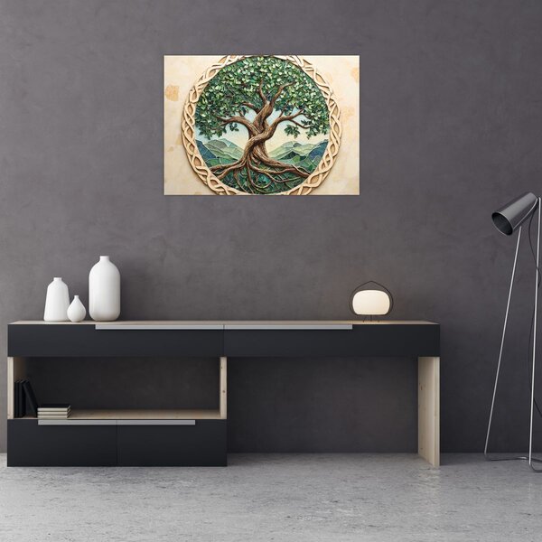 Tablou – Arborele vieții împletit (70x50 cm)