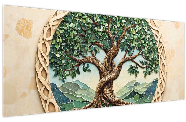 Tablou – Arborele vieții împletit (120x50 cm)