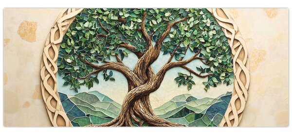Tablou – Arborele vieții împletit (120x50 cm)
