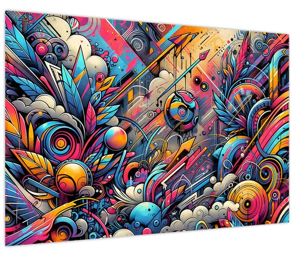 Tablou - Graffiti multicolor (90x60 cm)