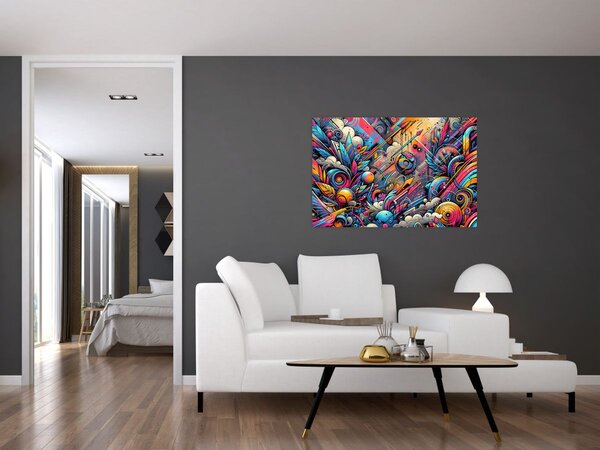 Tablou - Graffiti multicolor (90x60 cm)