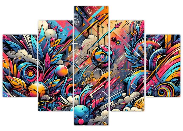 Tablou - Graffiti multicolor (150x105 cm)