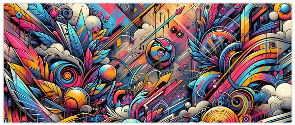 Tablou - Graffiti multicolor (120x50 cm)