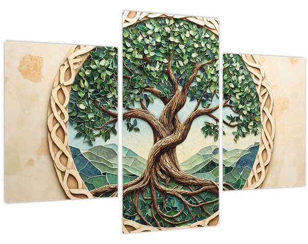 Tablou – Arborele vieții împletit (90x60 cm)