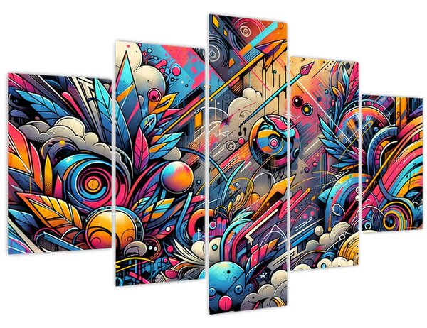 Tablou - Graffiti multicolor (150x105 cm)