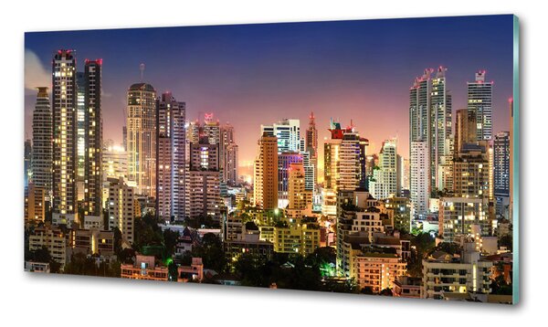 Panou sticlă decorativa bucătărie Bangkok noapte
