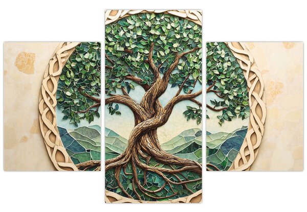 Tablou – Arborele vieții împletit (90x60 cm)