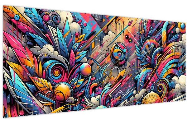 Tablou - Graffiti multicolor (120x50 cm)