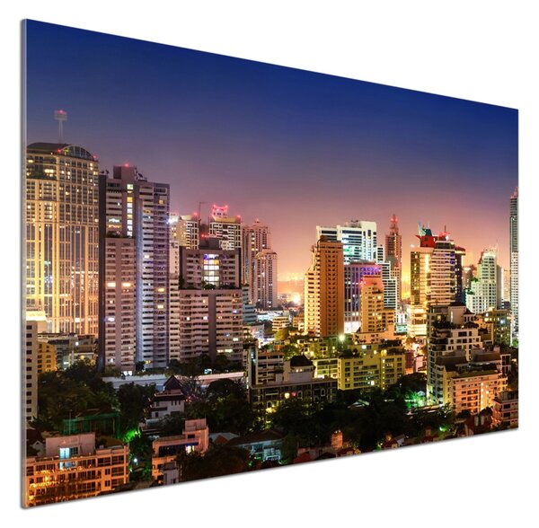 Panou sticlă decorativa bucătărie Bangkok noapte