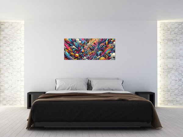 Tablou - Graffiti multicolor (120x50 cm)