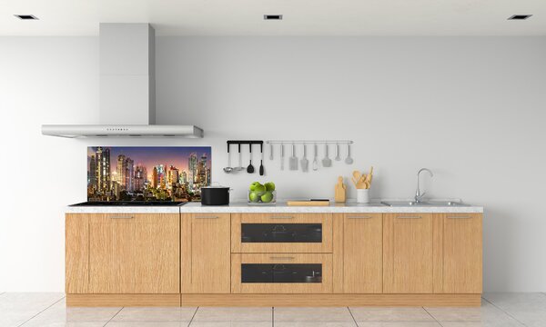 Panou sticlă decorativa bucătărie Bangkok noapte