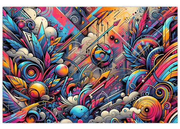 Tablou - Graffiti multicolor (90x60 cm)