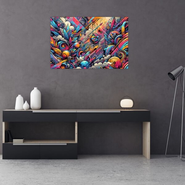 Tablou - Graffiti multicolor (90x60 cm)