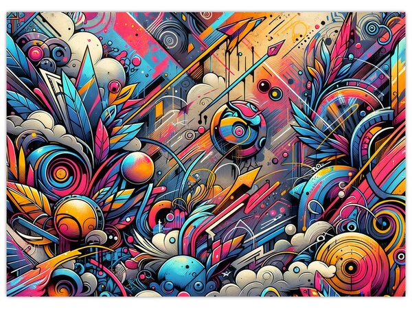 Tablou - Graffiti multicolor (70x50 cm)
