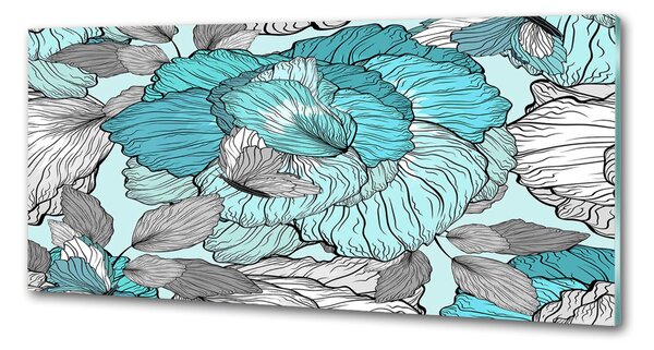 Sticlă pentru bucătărie model floral