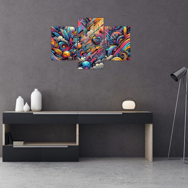 Tablou - Graffiti multicolor (90x60 cm)