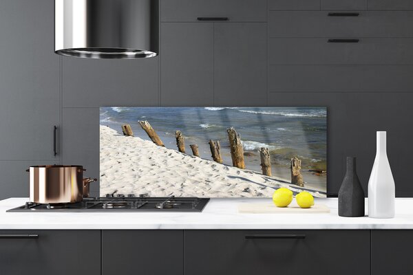 Panou sticla bucatarie Sea Beach Peisaj Maro Albastru