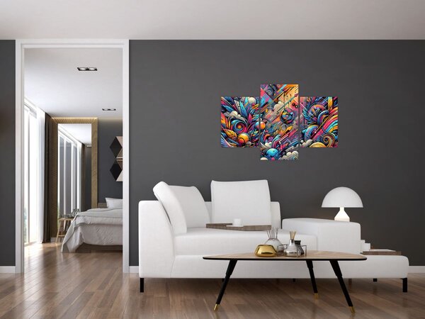 Tablou - Graffiti multicolor (90x60 cm)