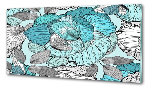 Sticlă pentru bucătărie model floral