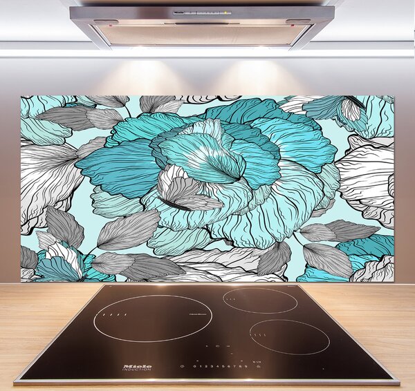 Sticlă pentru bucătărie model floral