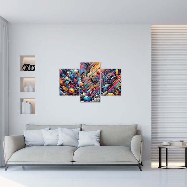 Tablou - Graffiti multicolor (90x60 cm)