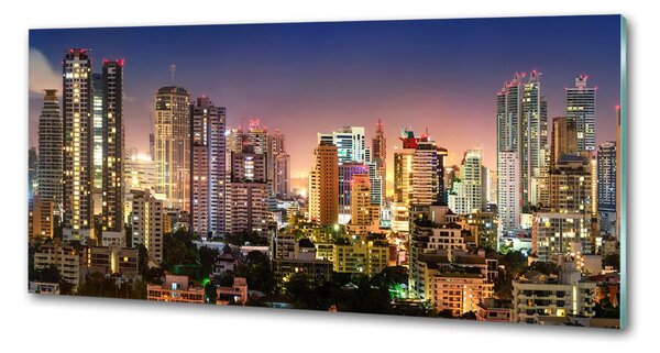 Panou sticlă decorativa bucătărie Bangkok noapte