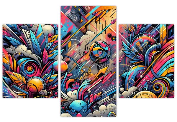Tablou - Graffiti multicolor (90x60 cm)
