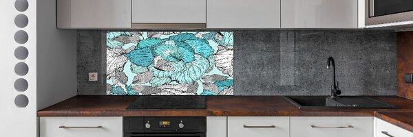 Sticlă pentru bucătărie model floral